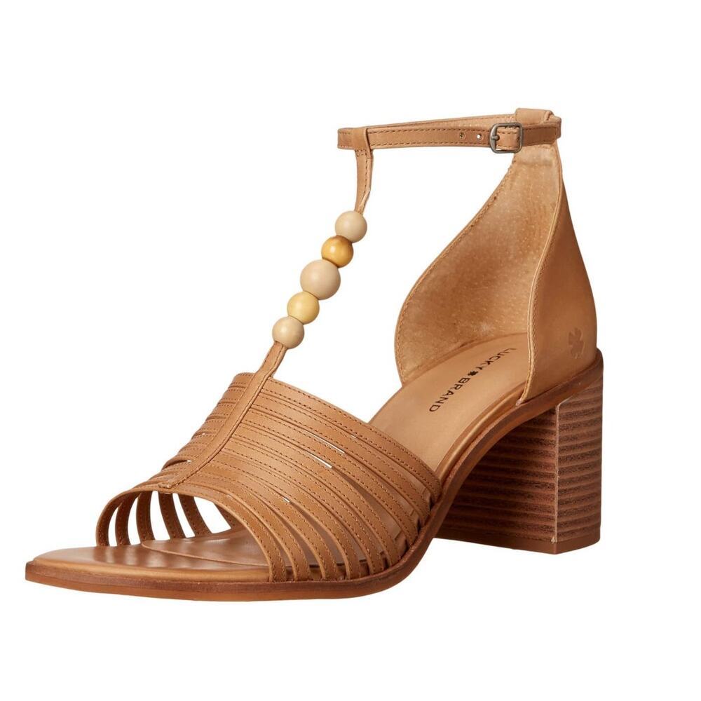 Lucky Brand Women's Sylvesha Beaded T-Strap Sandal Heeled-Size 8.5 - Picture 2 of 7